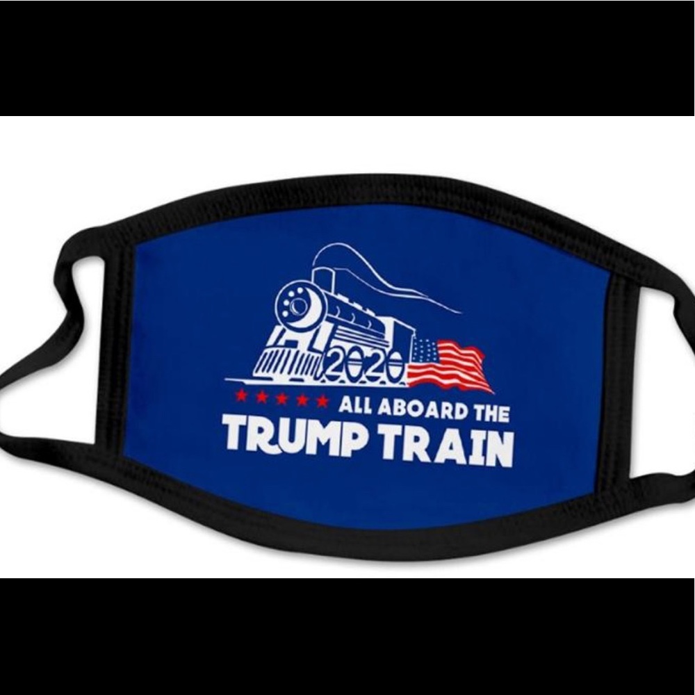 All aboard the Trump train 2020 face mask